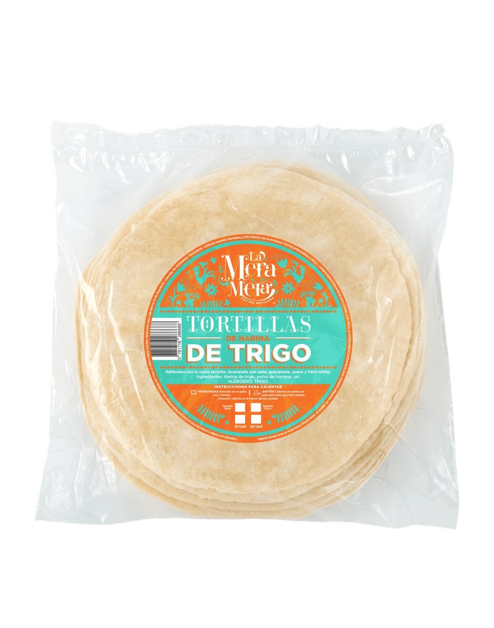 Tortillas de harina 25 cm diámetro para burritos