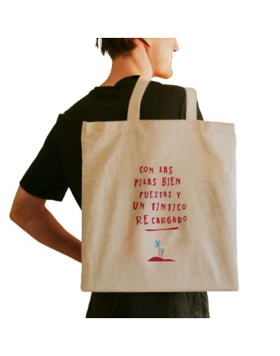 Tote bag con las pilas bien puestas