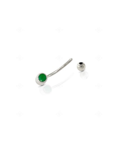 Piercing en plata y esmeralda