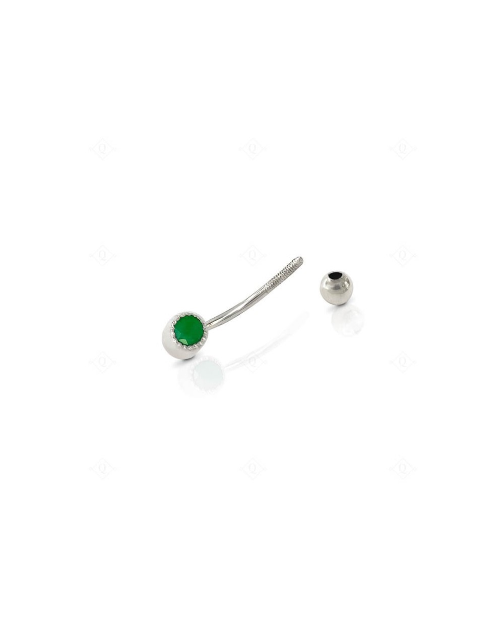 Piercing en plata y esmeralda