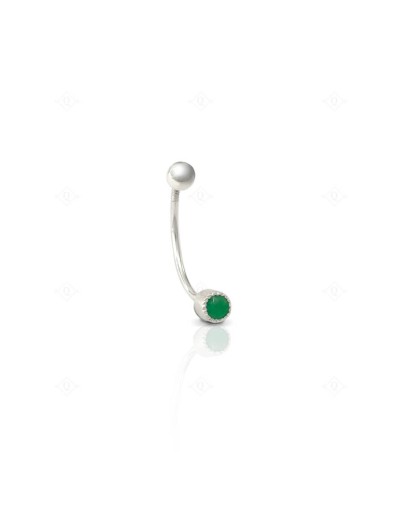 Piercing en plata y esmeralda