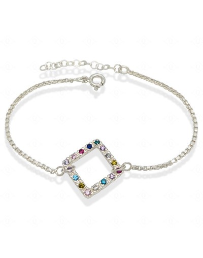 Pulsera cuadrado multicolor