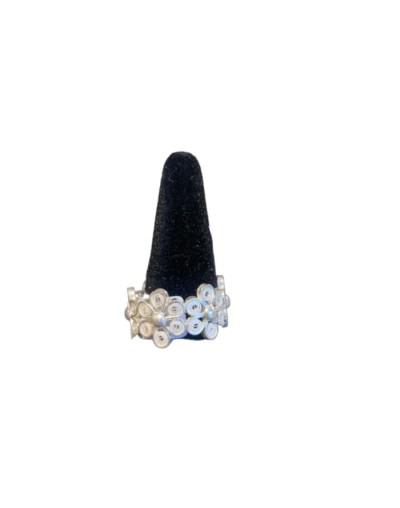 Artesania anillo joyeria en filigrana flores