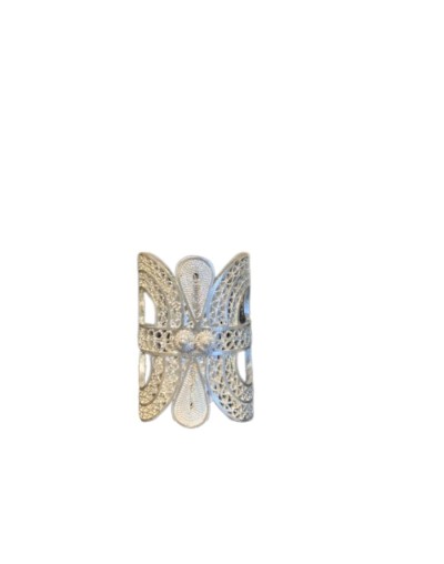 Artesania anillo joyeria en filigrana corona cacica