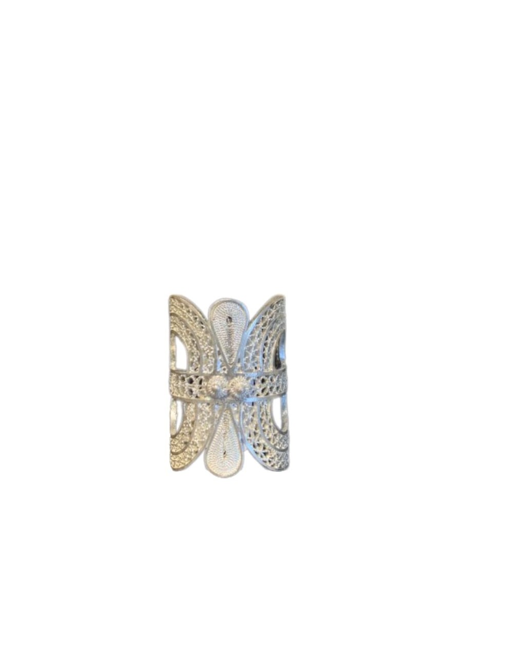 Artesania anillo joyeria en filigrana corona cacica