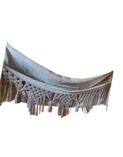 Artesania hamaca sanjacintera gris perlado macrame