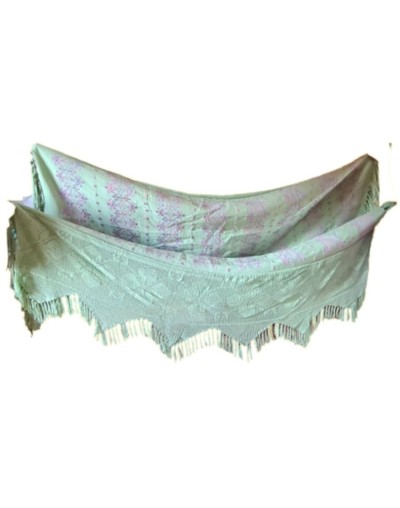 Artesania hamaca sanjacintera fina menta purpura croche