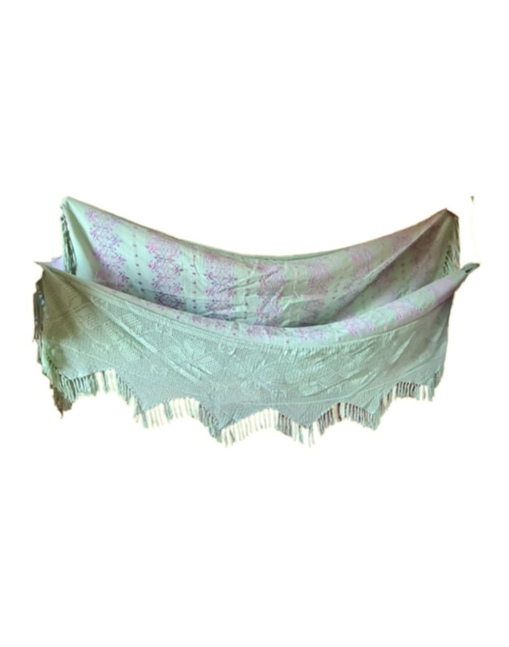 Artesania hamaca sanjacintera fina menta purpura croche