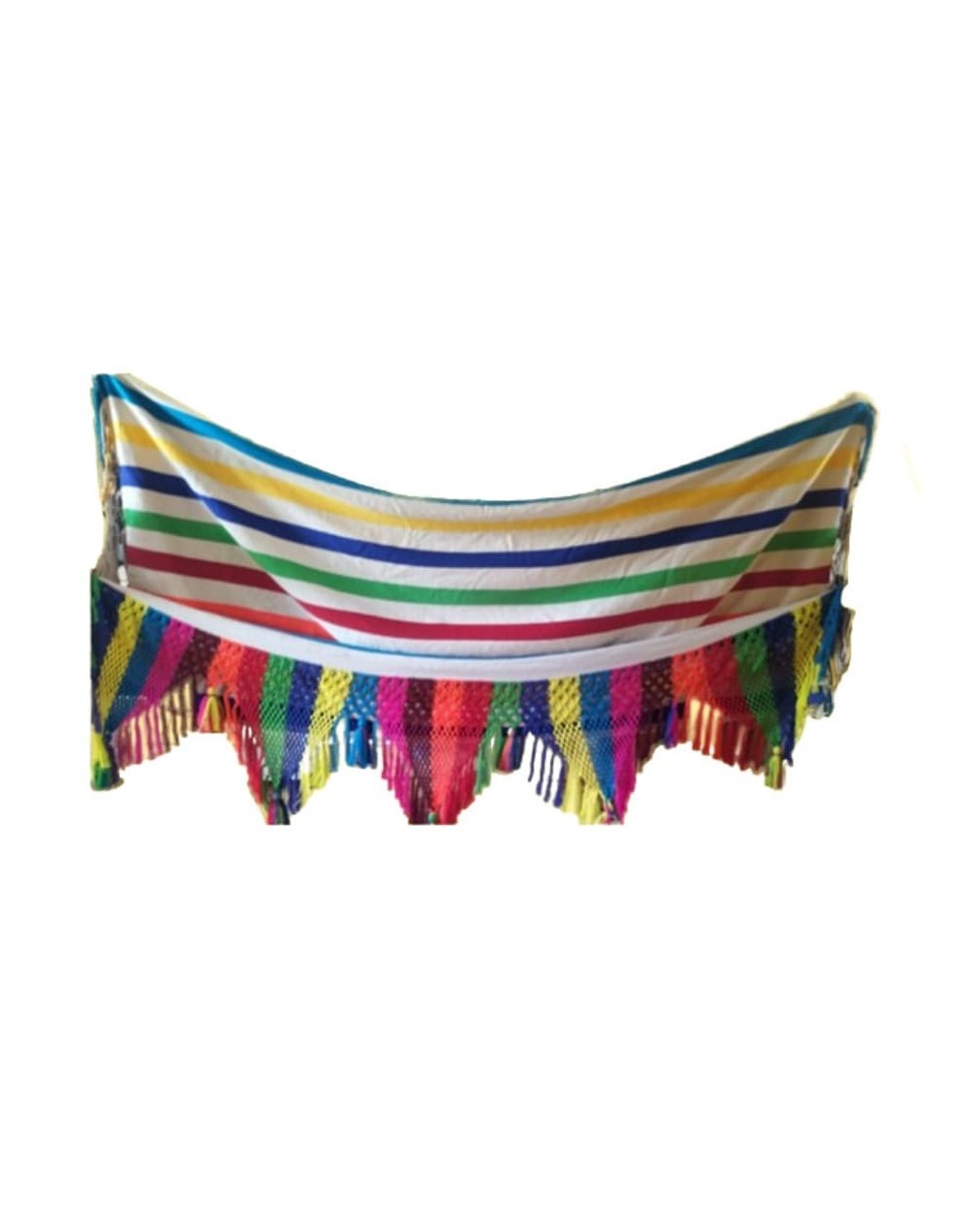Artesania hamaca sanjacintera sencilla arcoiris croche