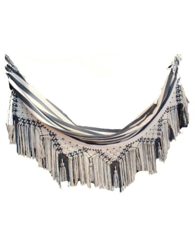 Artesania hamaca sanjacintera hueso azul macrame