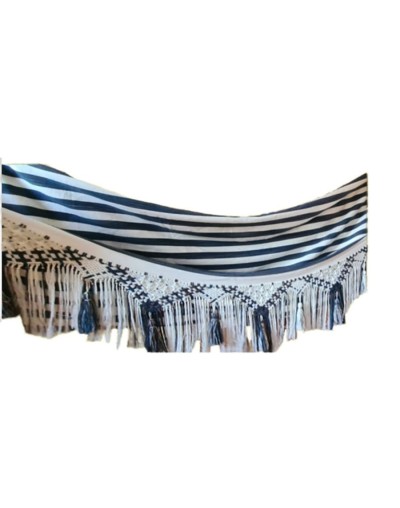 Artesania hamaca sanjacintera hueso azul macrame