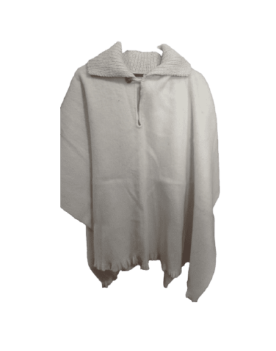 Artesania ruana cuello blanca o combinada