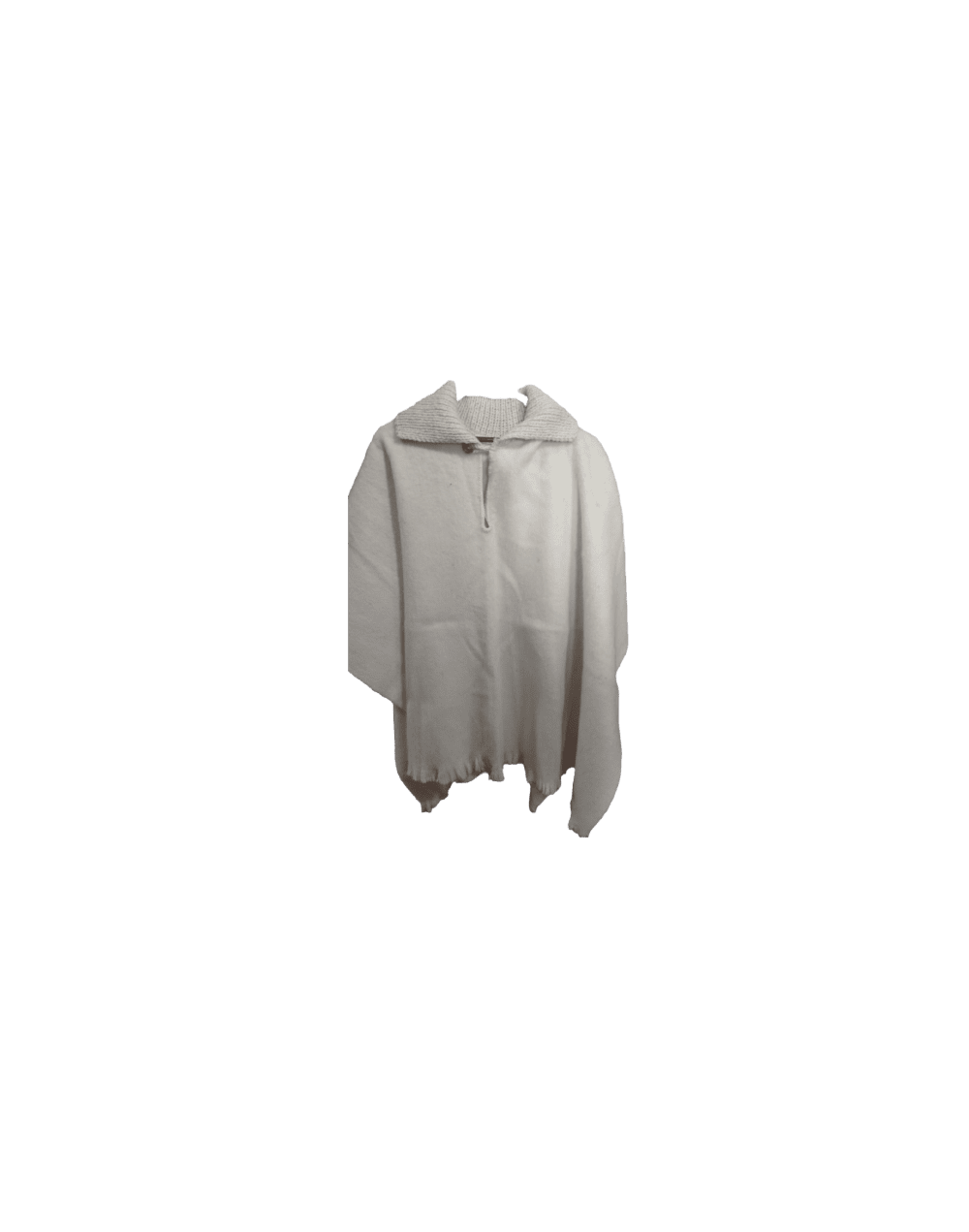 Artesania ruana cuello blanca o combinada