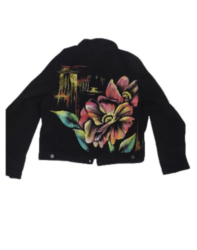 Chaqueta pintada a mano flores