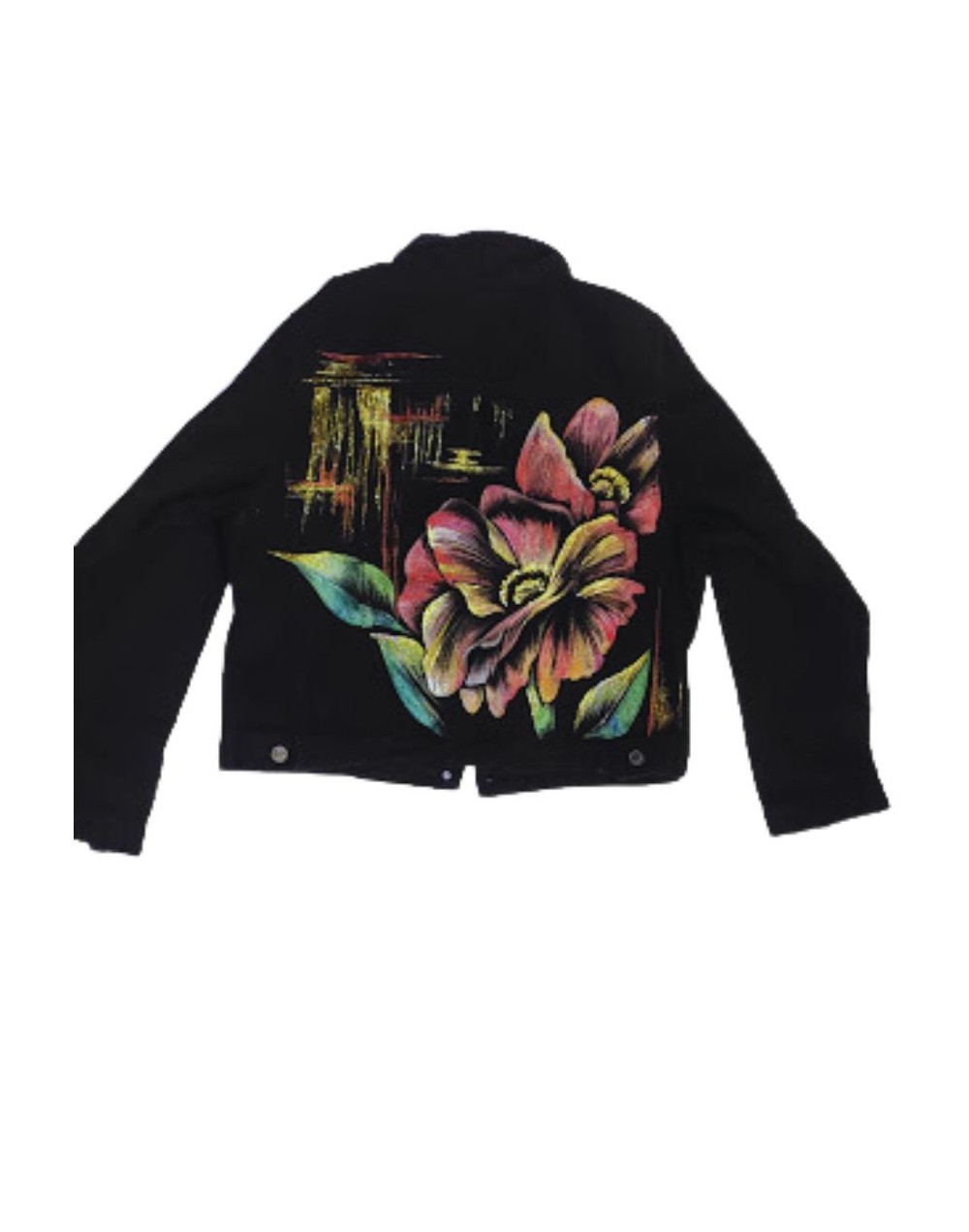 Chaqueta pintada a mano flores