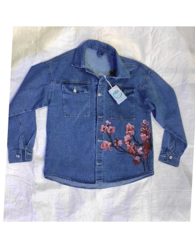 Chaqueta pintada a mano geisha