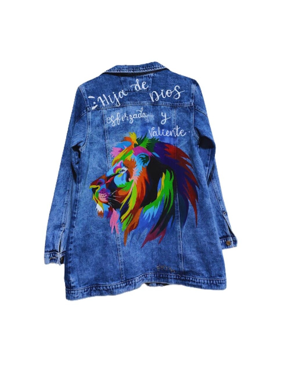 Chaqueta pintada a mano leon de juda