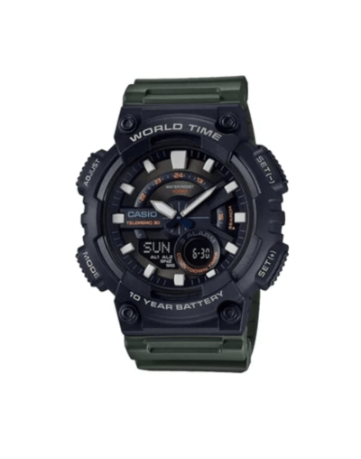 Reloj casio estandar hombre aeq 110w 3avdf verde y negro