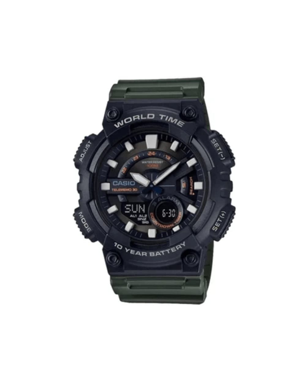 Reloj casio estandar hombre aeq 110w 3avdf verde y negro