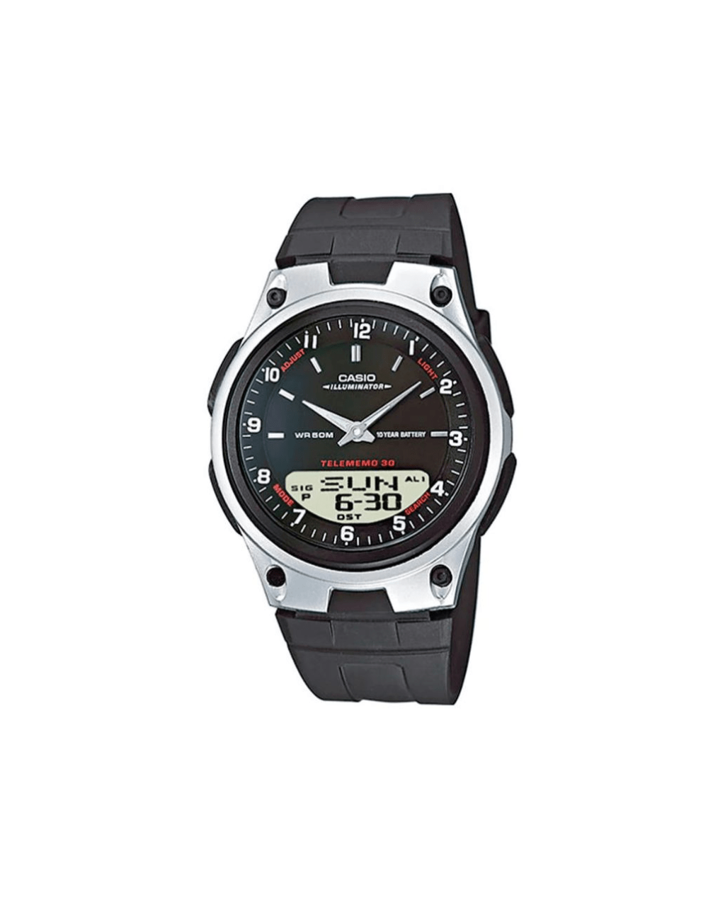 Reloj casio estandar hombre aw 80 1avdf negroy plata