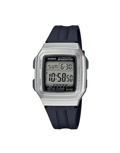 Reloj casio estandar unisex f 201wam 7avdf negro y plata