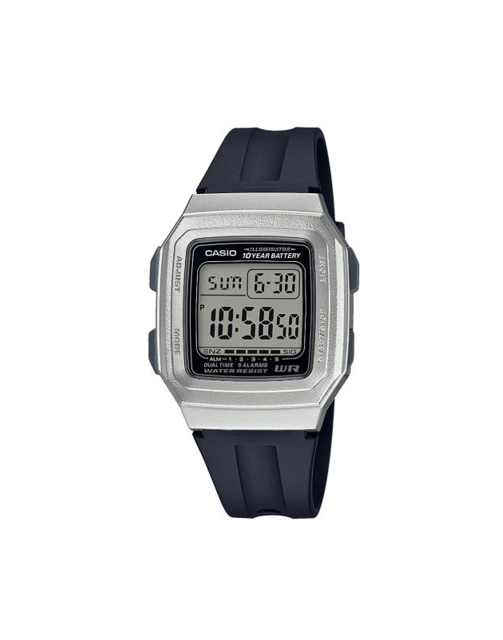 Reloj casio estandar unisex f 201wam 7avdf negro y plata