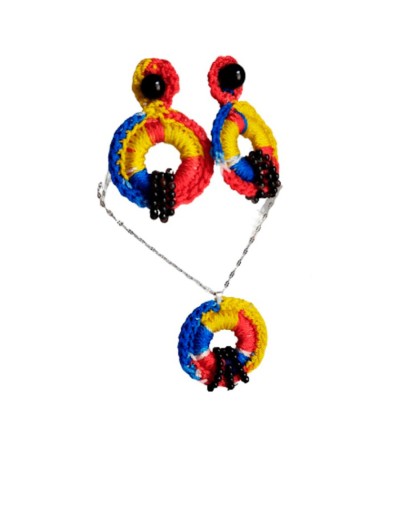 Set en técnica crochet colombia con ónix