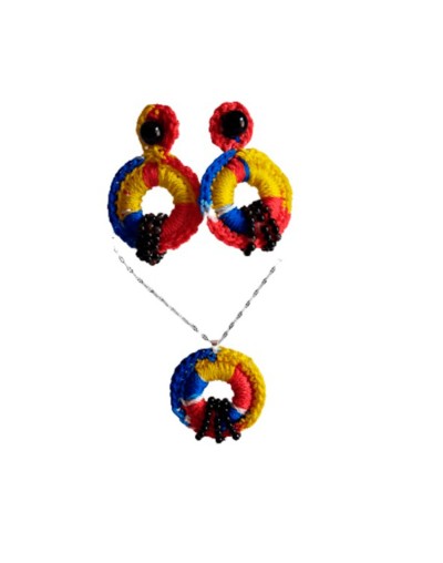 Set en técnica crochet colombia con ónix