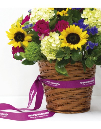 RAMO EN GIRASOLES VARIEGATTA