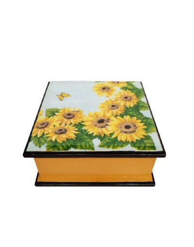 Servilletero jardín de girasoles