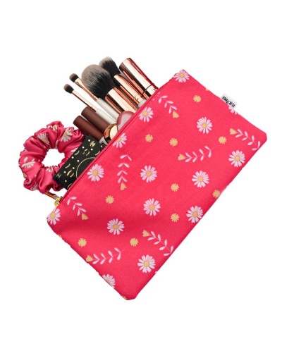 Cosmetiquera fuscia y bamba