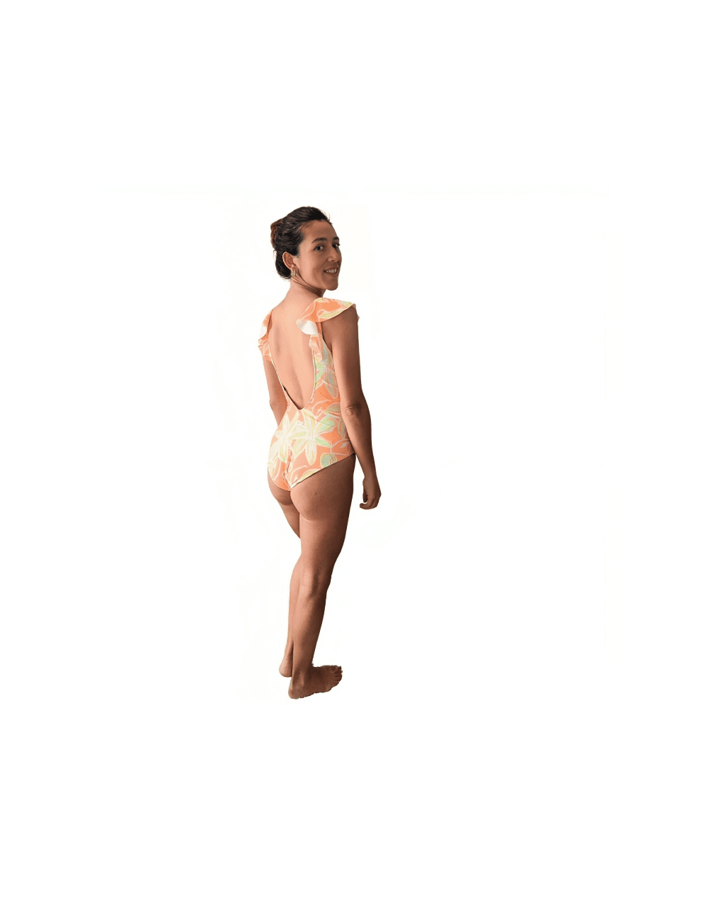 Enterizo vestido de baño raishen naranja
