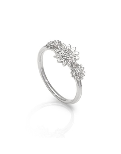 Anillo girasoles plata 925 sutil quezttema