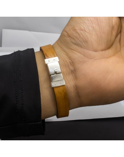 Pulsera unisex caballo cuero, broche cajon