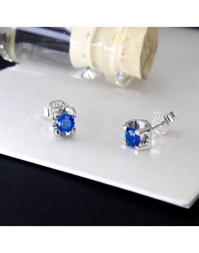 Topos azules sutil plata 925 quezttema