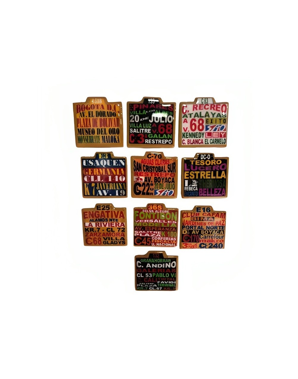 Tablitas imanes rutas y marcas x 12