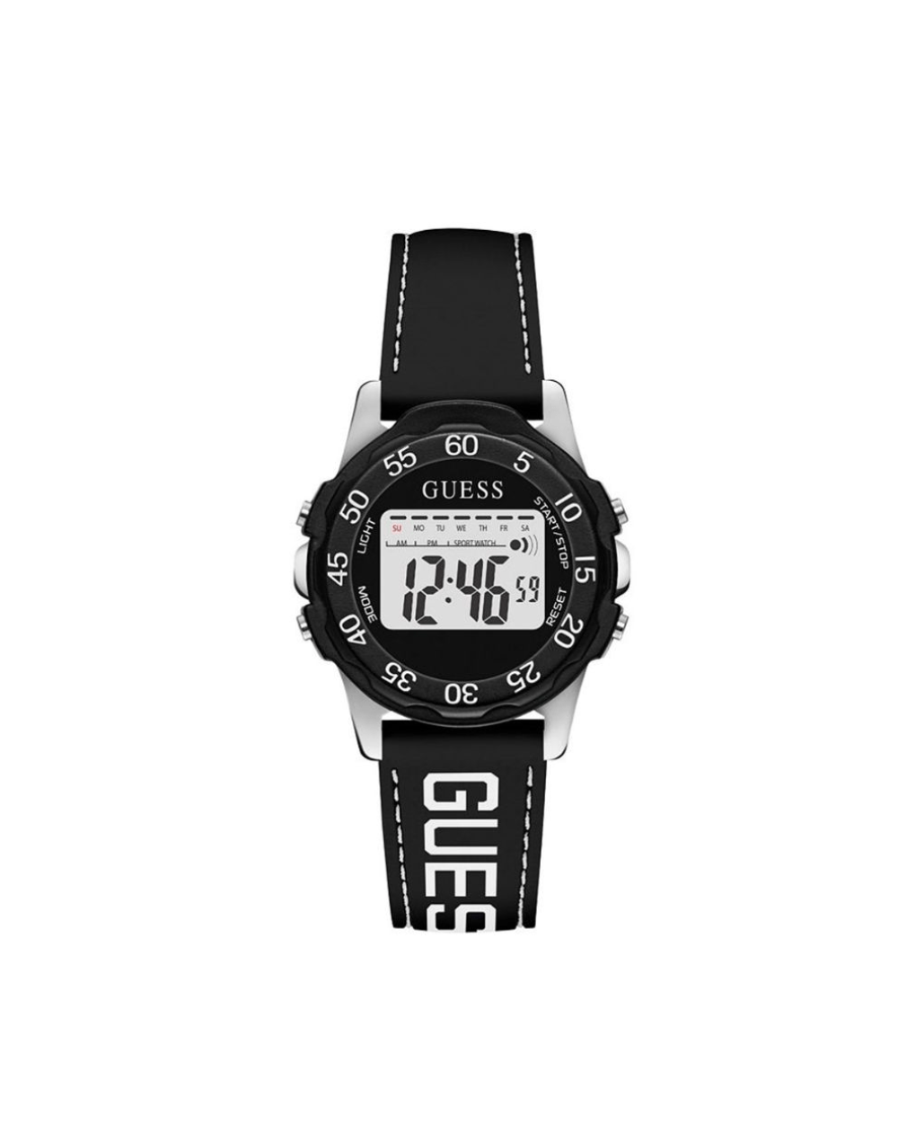 Reloj guess negro y blanco unisex v1027m2 deportivo