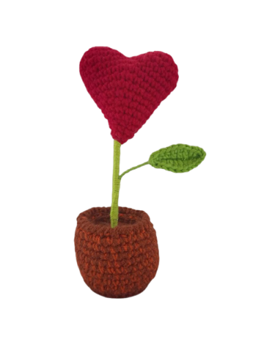 Corazon en maseta tejidos