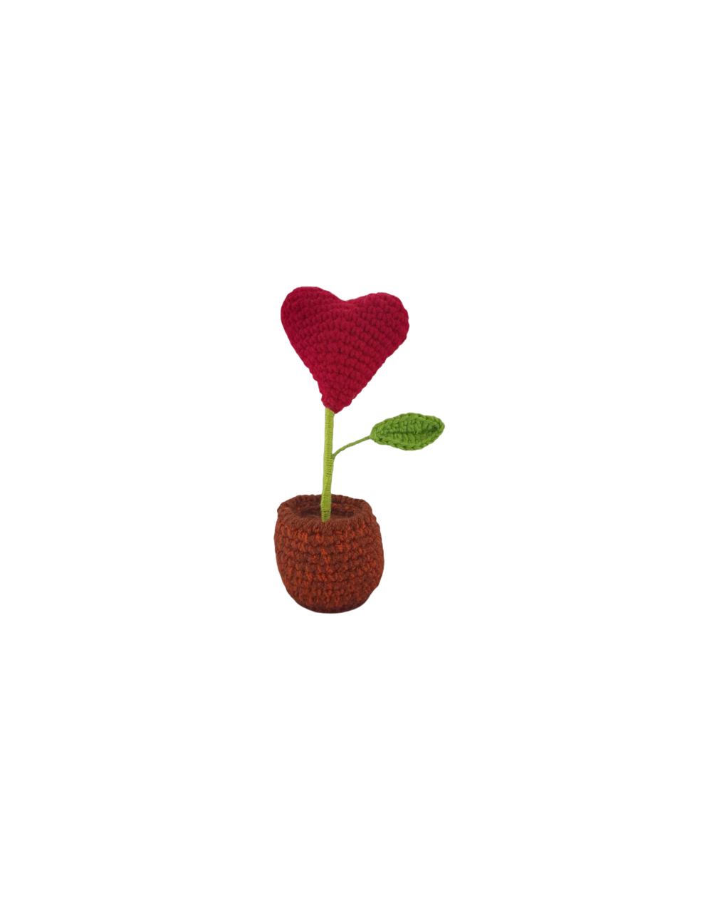 Corazon en maseta tejidos