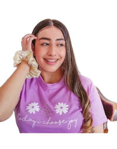 Bamba scrunchie para el cabello amarilla