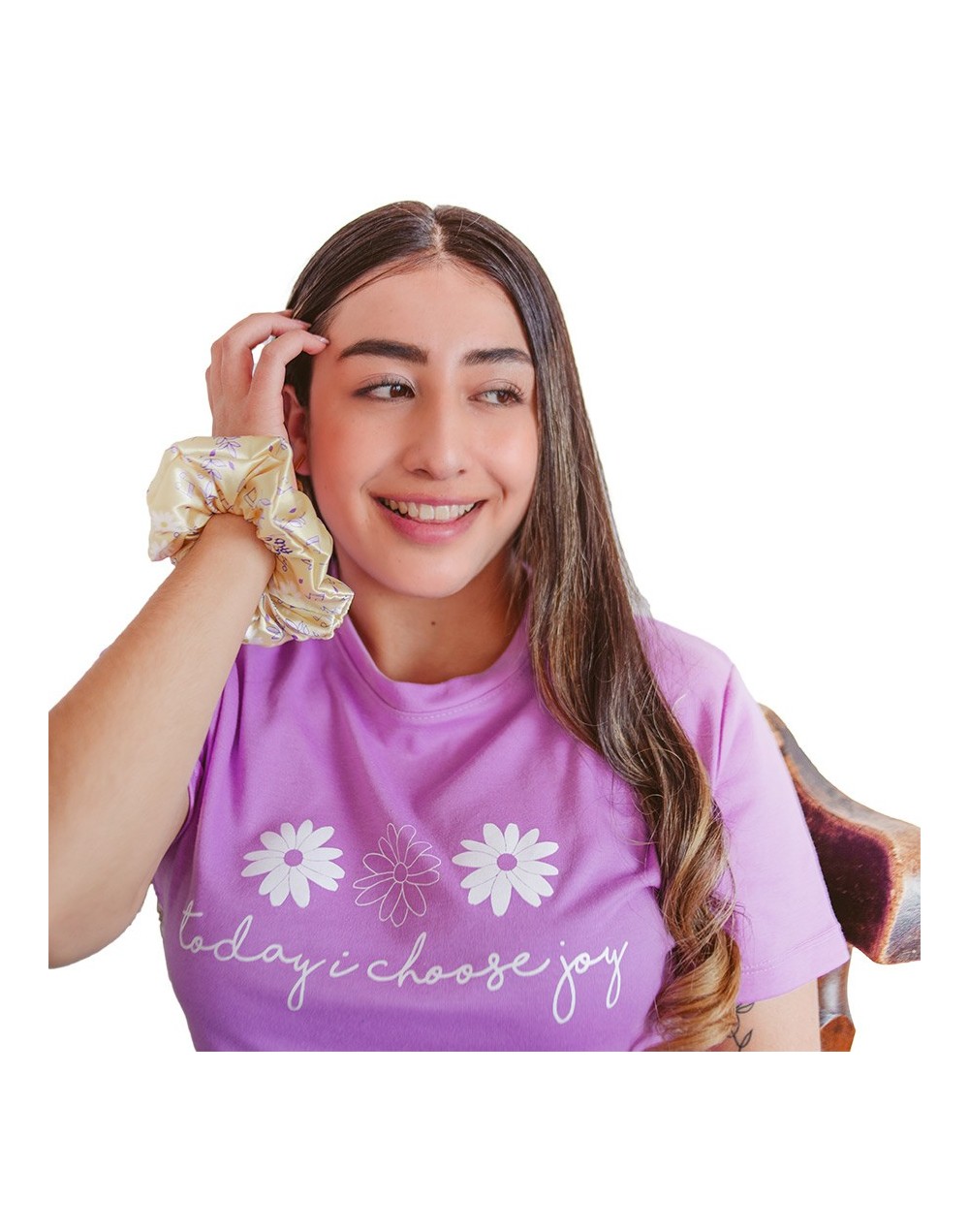 Bamba scrunchie para el cabello amarilla