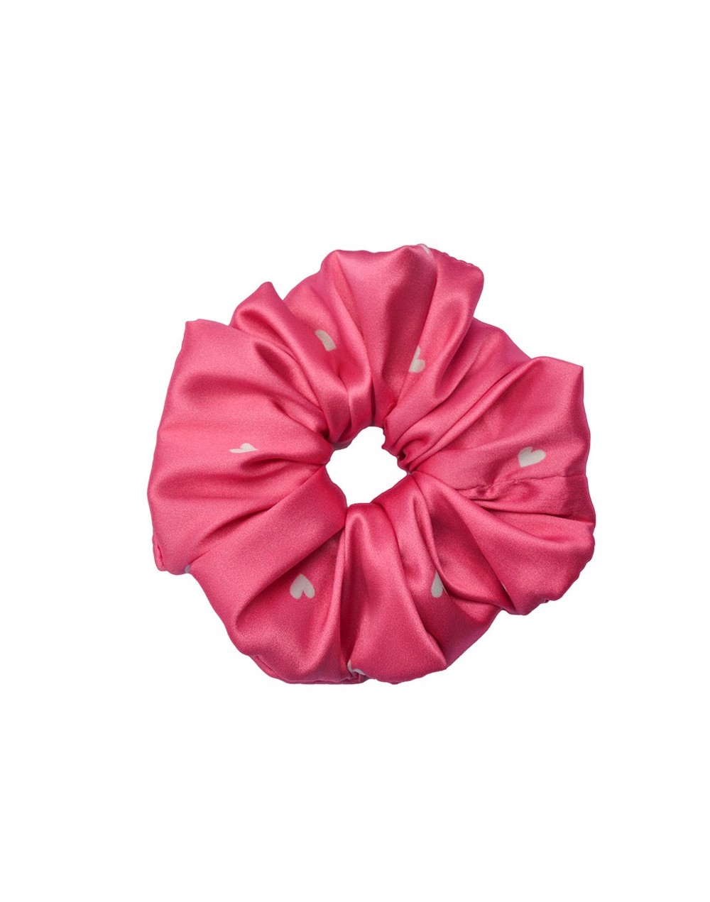 Bamba scrunchie para el cabello fuscia corazones