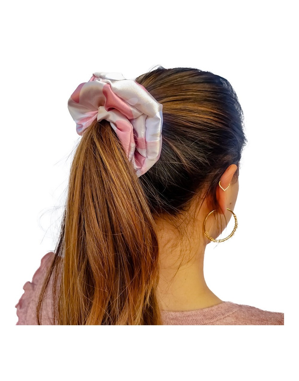 Bamba scrunchie para el cabello corazones