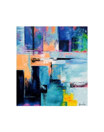 Abstracto decorativo azul y rosa