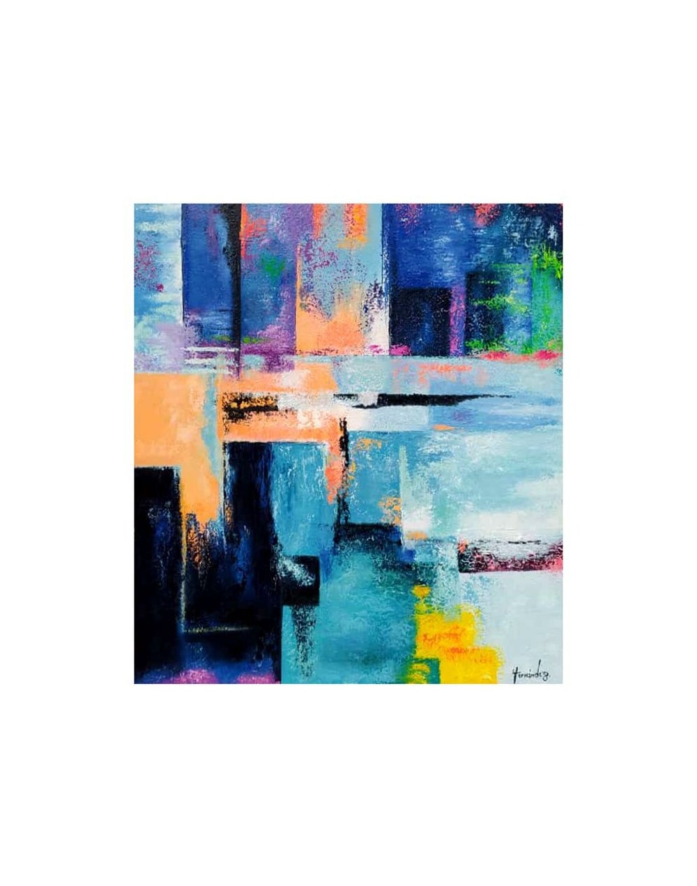 Abstracto decorativo azul y rosa