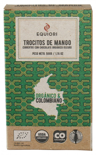 TROCITOS MANGO DESH RECUB CHOCOLATE 65% ORGÁNICO X 50GR