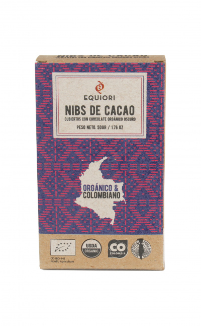 NIBS DE CACAO RECUB CHOCOLATE ORGA 65% X 50GR