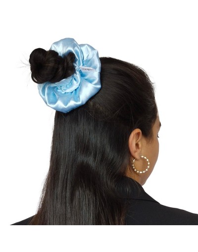 Bamba scrunchie para el cabello azul