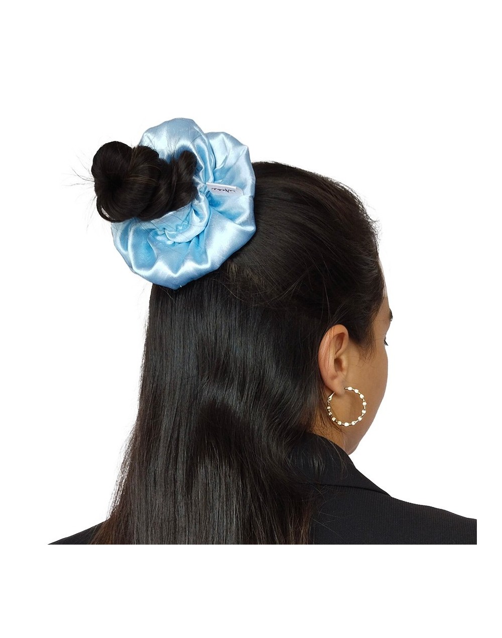 Bamba scrunchie para el cabello azul
