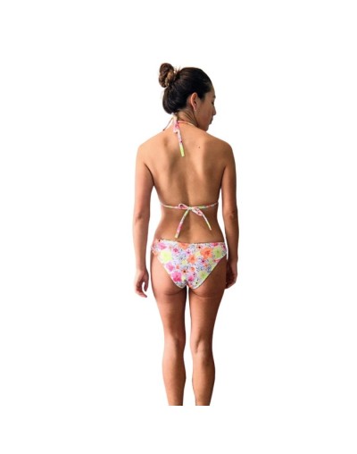 Bikini doble faz vestido de baño floral fucsia 